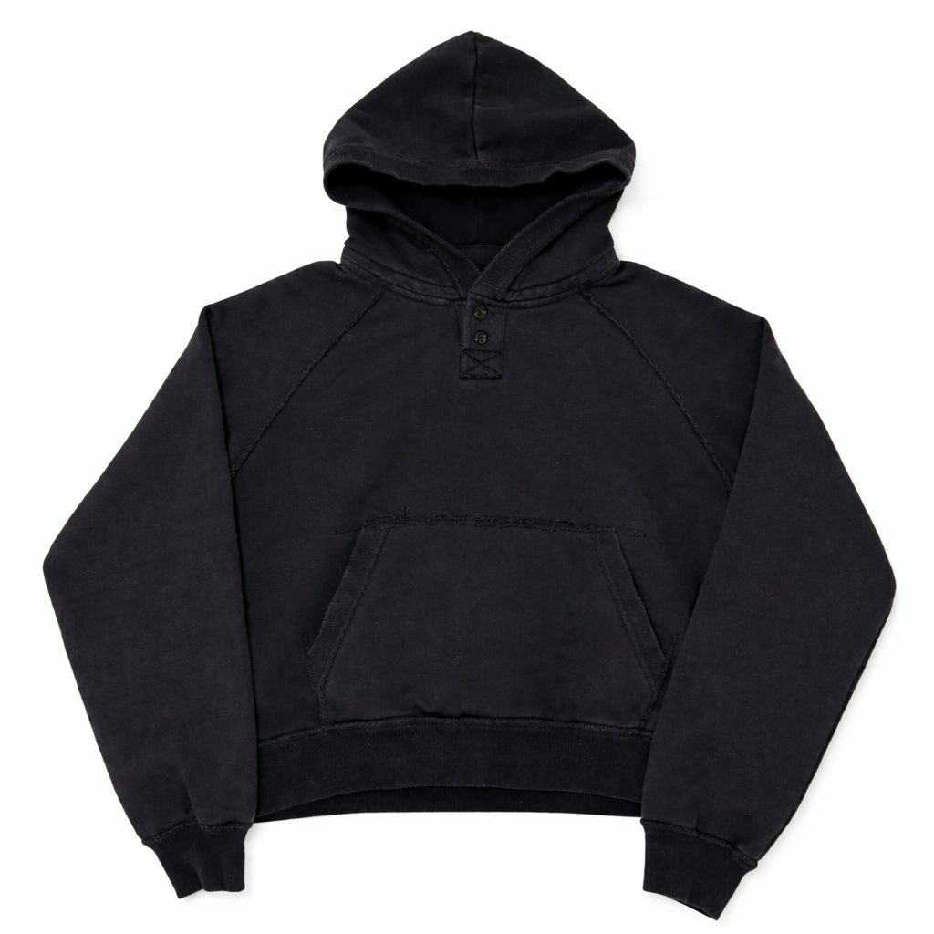 Henley Hoodie (Black)
