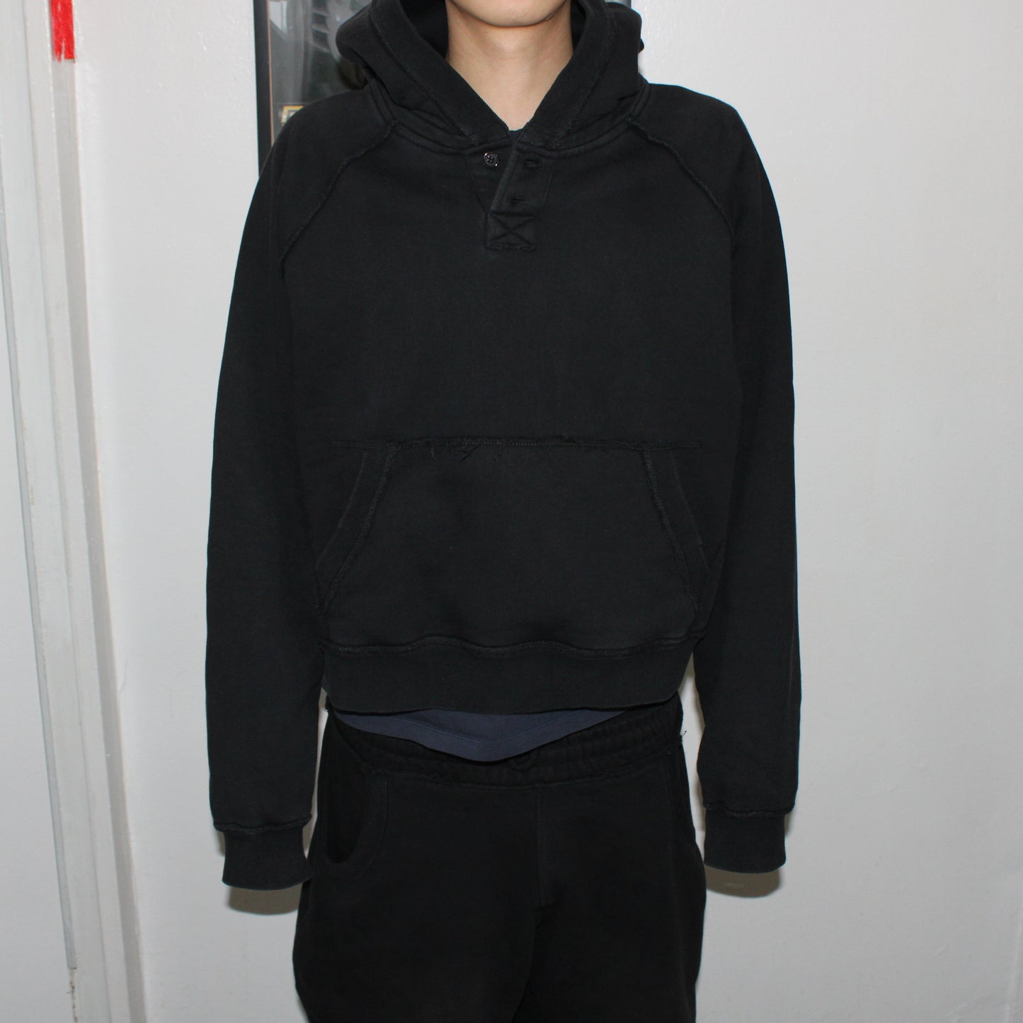 Henley Hoodie (Black)